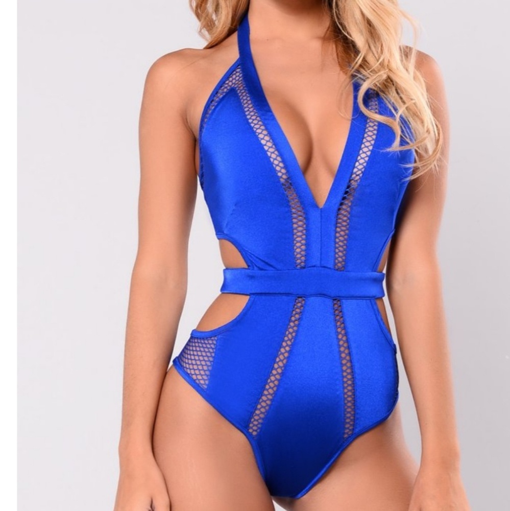 Colbolt blue bathing suit